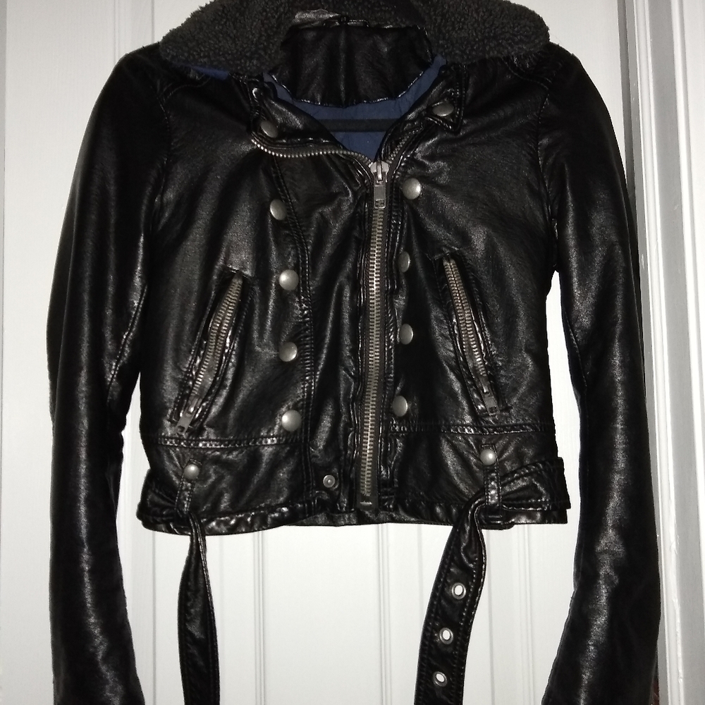 Free People Faux Leather Moto Jacket
